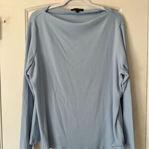 Banana Republic Plus Size Light Blue Off-the-Shoulder Ribbed Sweater